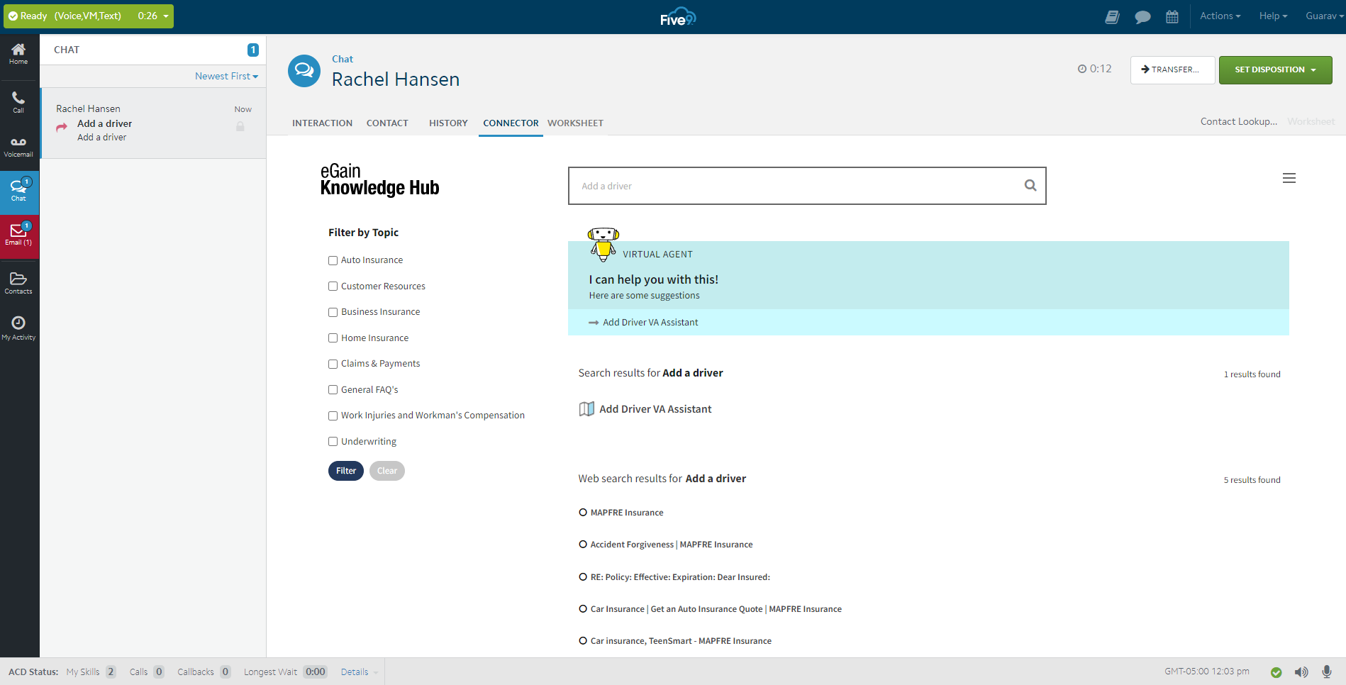 Best Knowledge Management Software for Five9 Contact Center eGain