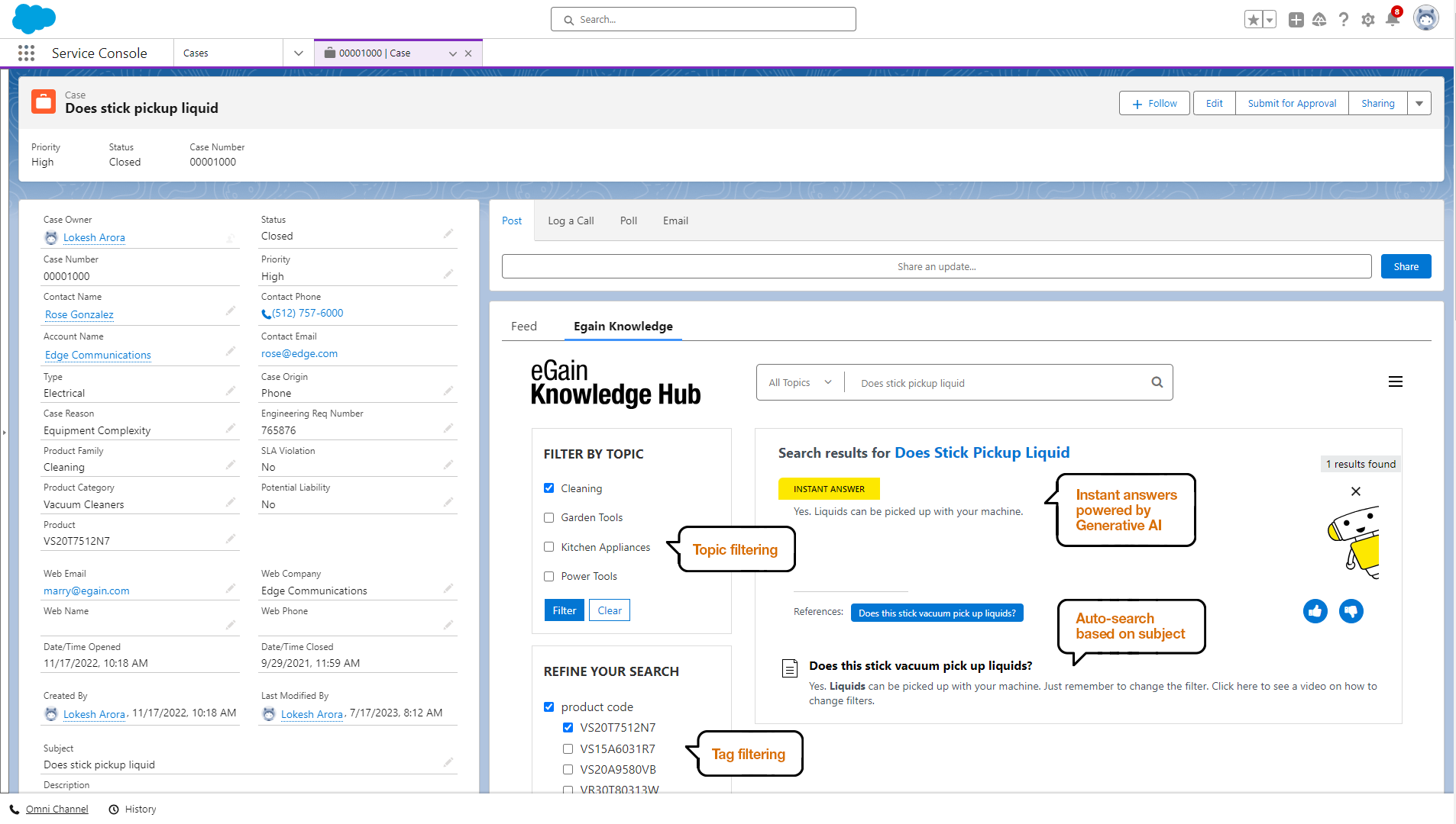 eGain Knowledge Hub for Salesforce eGain